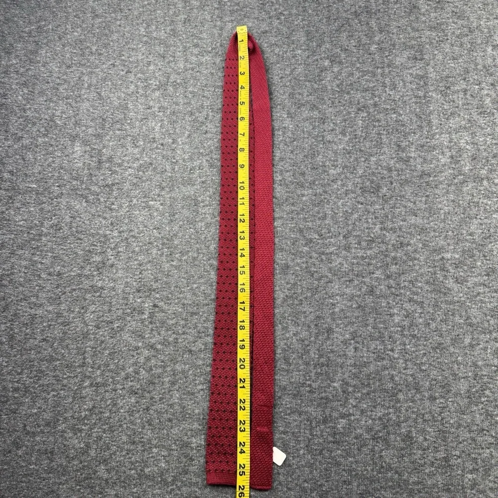 Tie Necktie Knit Square End Cotton Red Blue Dot Sock Tie 2